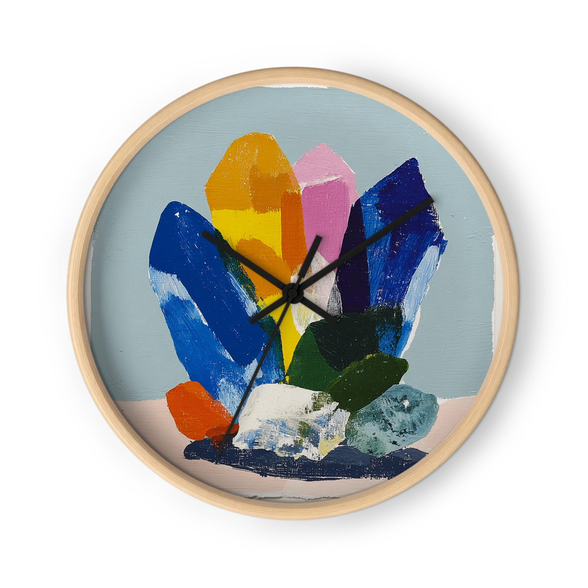 Flat Colour Shapes That Keep Time — Blue Fish, Bold Leaves