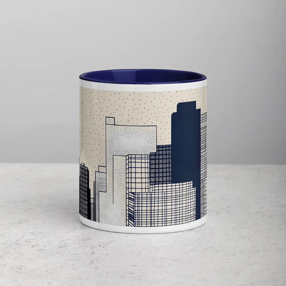 Stippled Skyline 
 Mug with Red inside