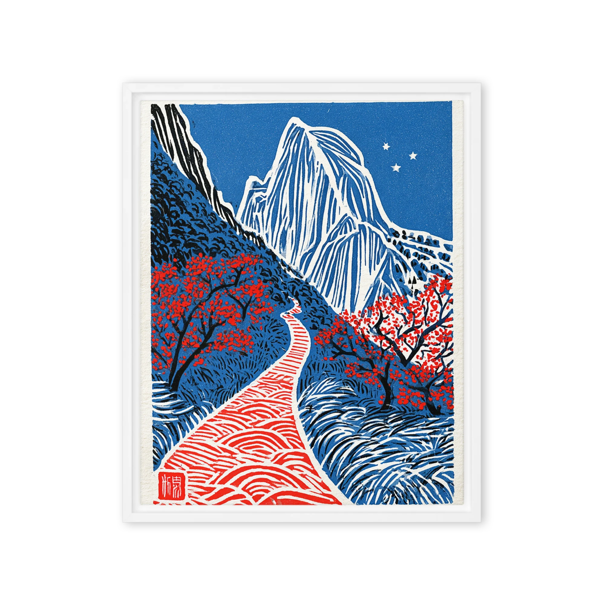 Half Dome in Red and Blue | Art Print