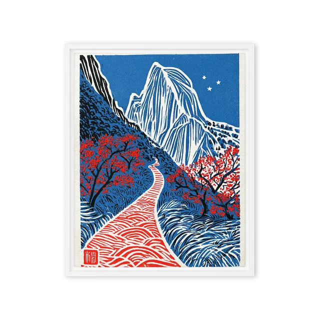 Half Dome in Red and Blue | Art Print