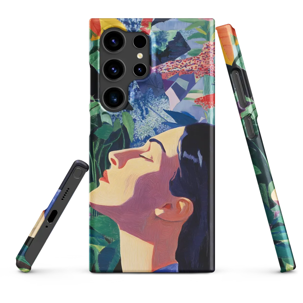 Woman Portrait with Flowers and Butterflies | Phone Case