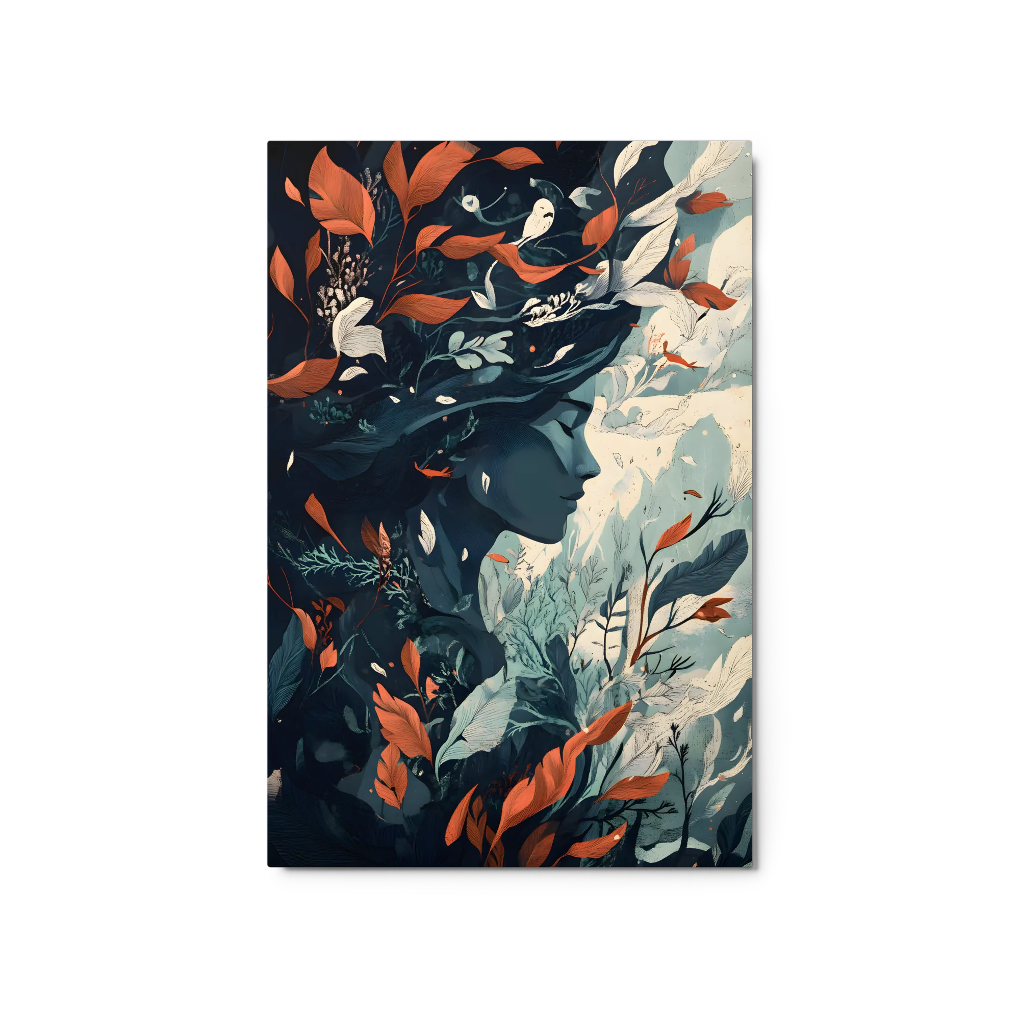 Surrealistisches Frauenprofil mit Natur