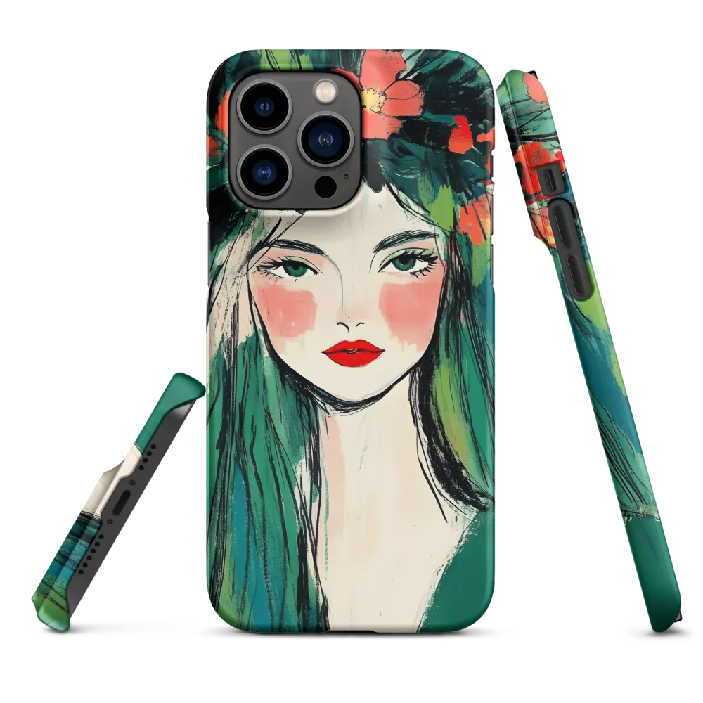 Floral Crown Woman Portrait | Phone Case