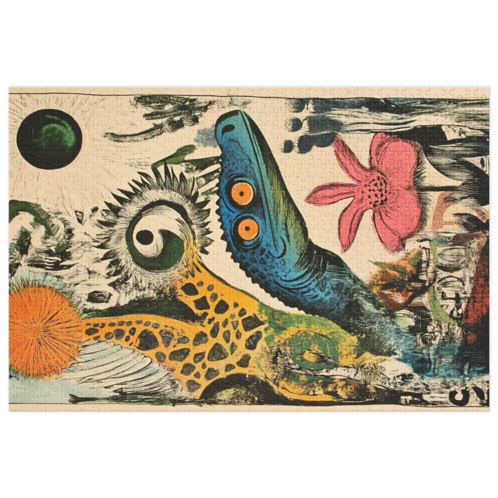 Florescimento Dino Surreal 
 Puzzle em caixa de metal