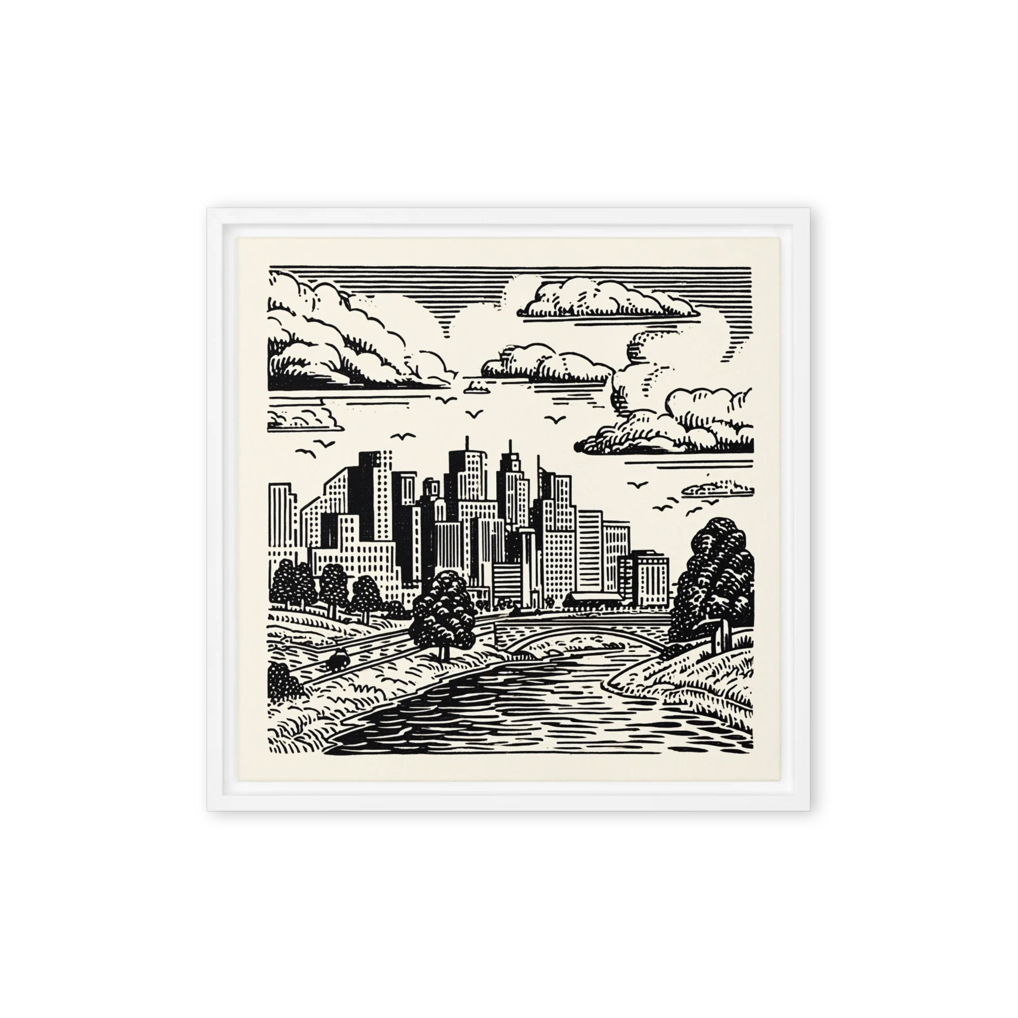 Urban River Skyline | Art Print