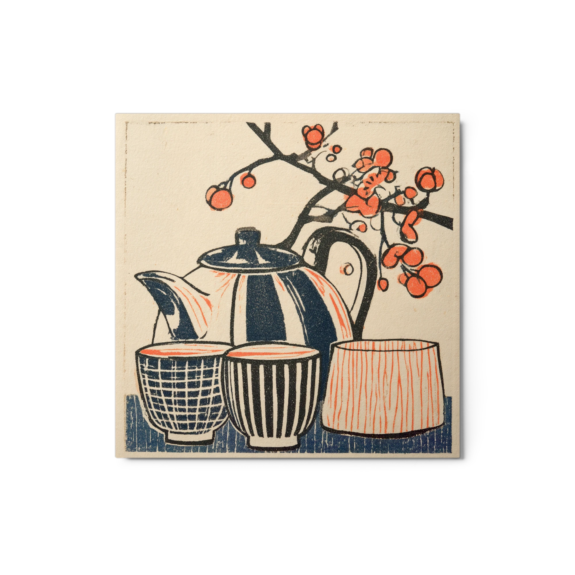 Teapot and Red Berries