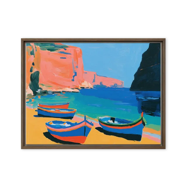 Cove of Azure Boats | Art Print