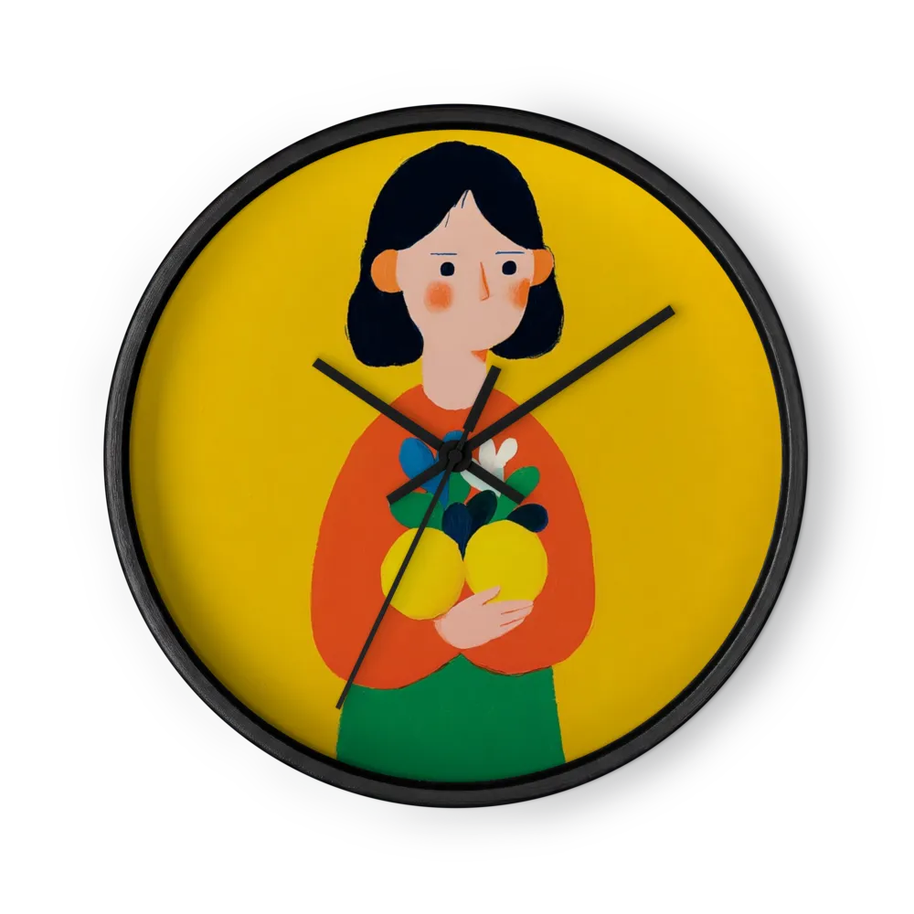 Woman Holding Lemons | Wall Clock