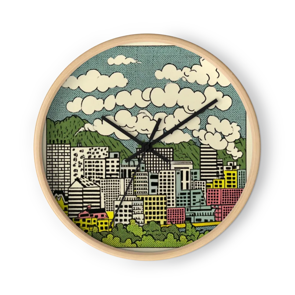 Comic Pop Cityscape | Wall Clock