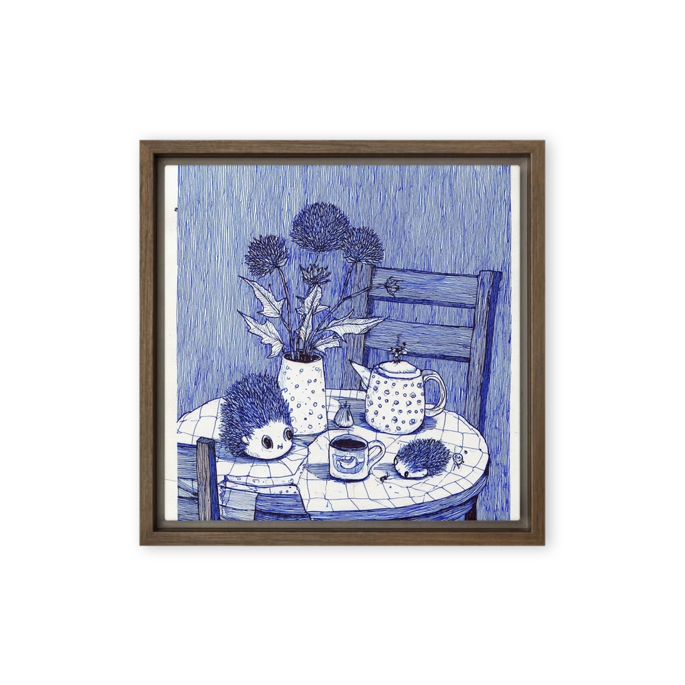 Blue Hedgehog Tea Still Life | Art Print