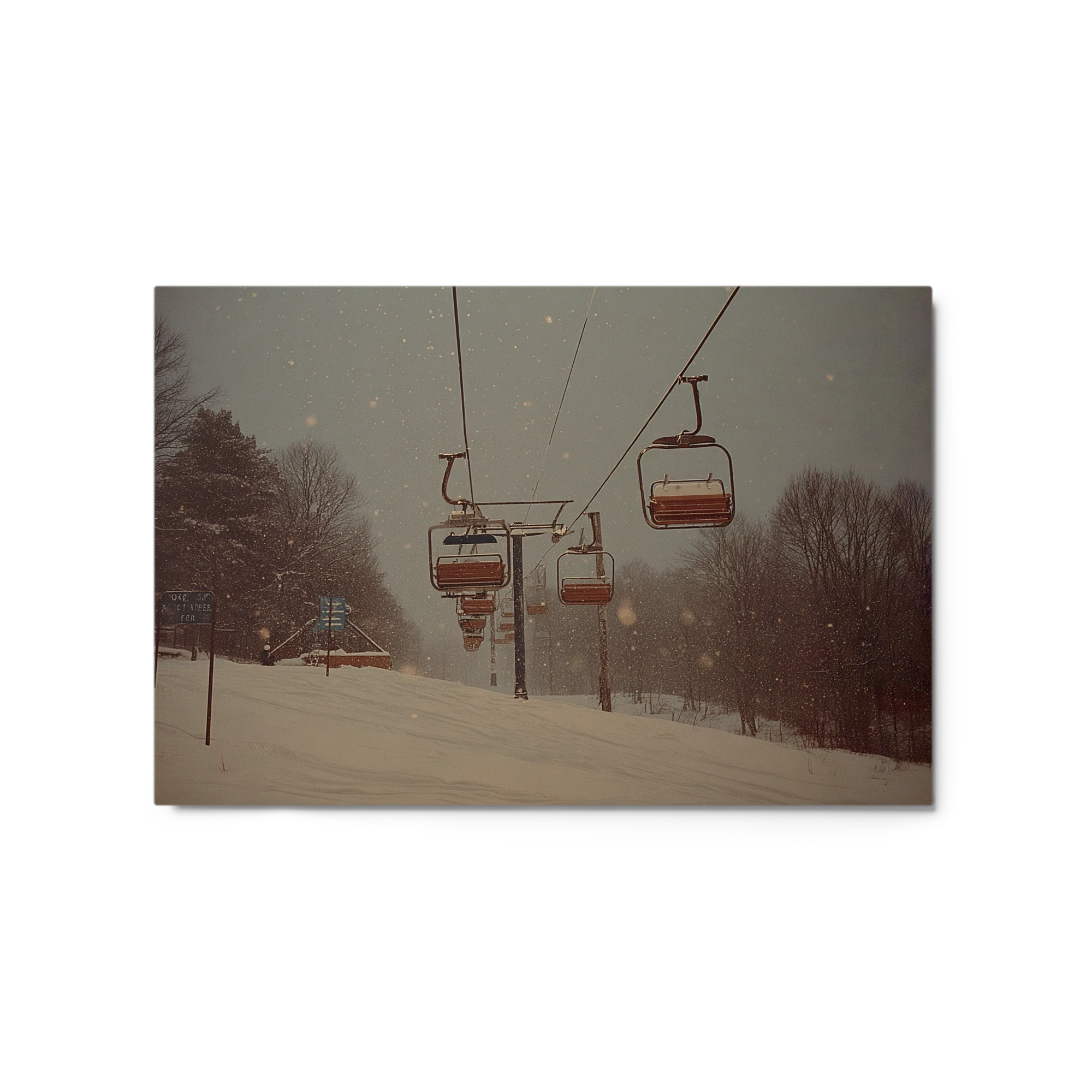 Winter Chairlift in Snowstorm