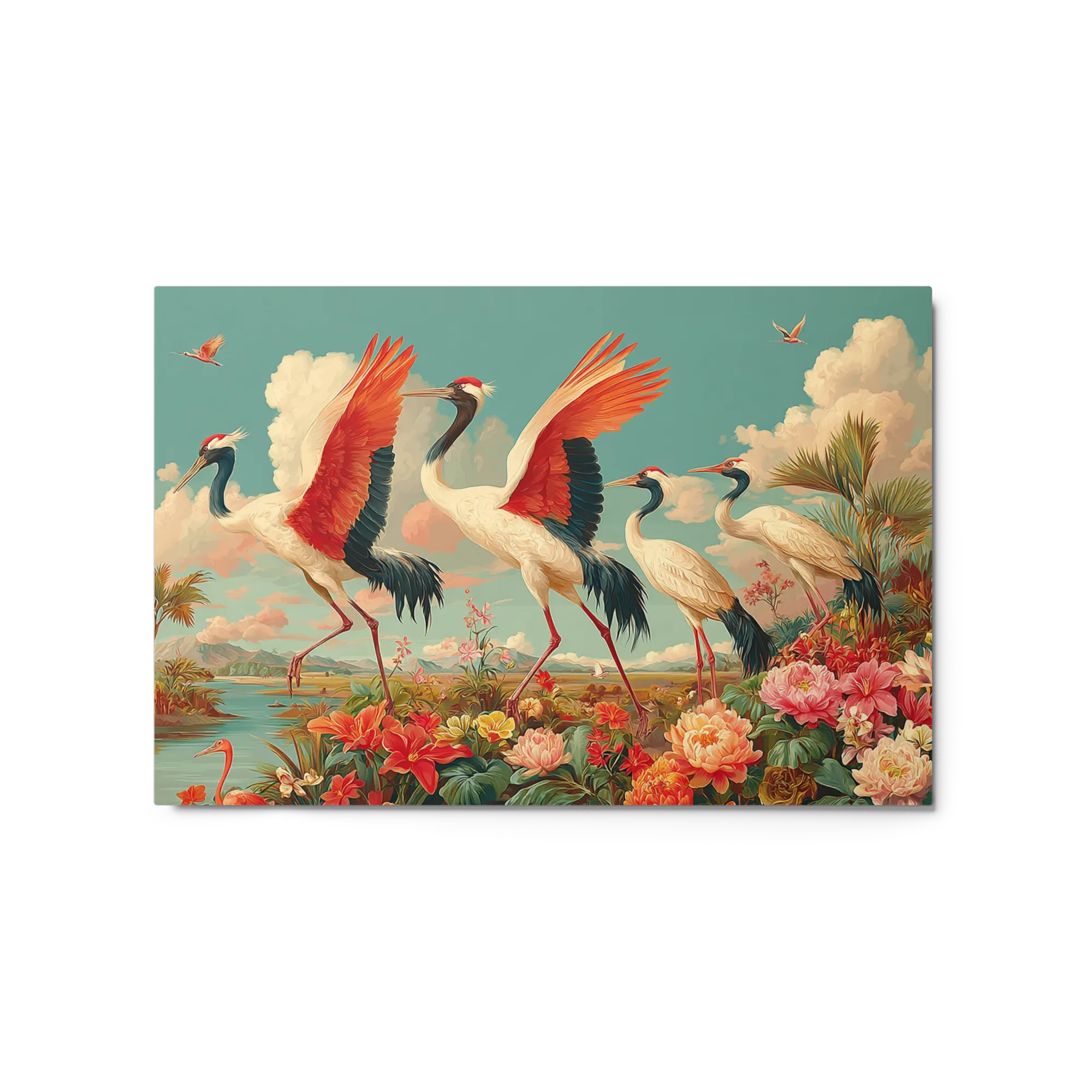 Cranes in the Peony Garden