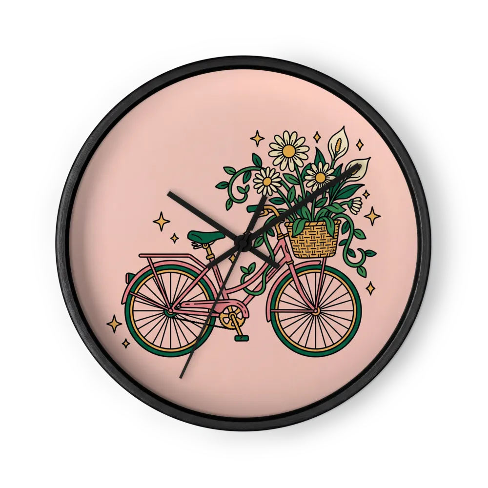 Floral Vintage Bicycle | Wall Clock