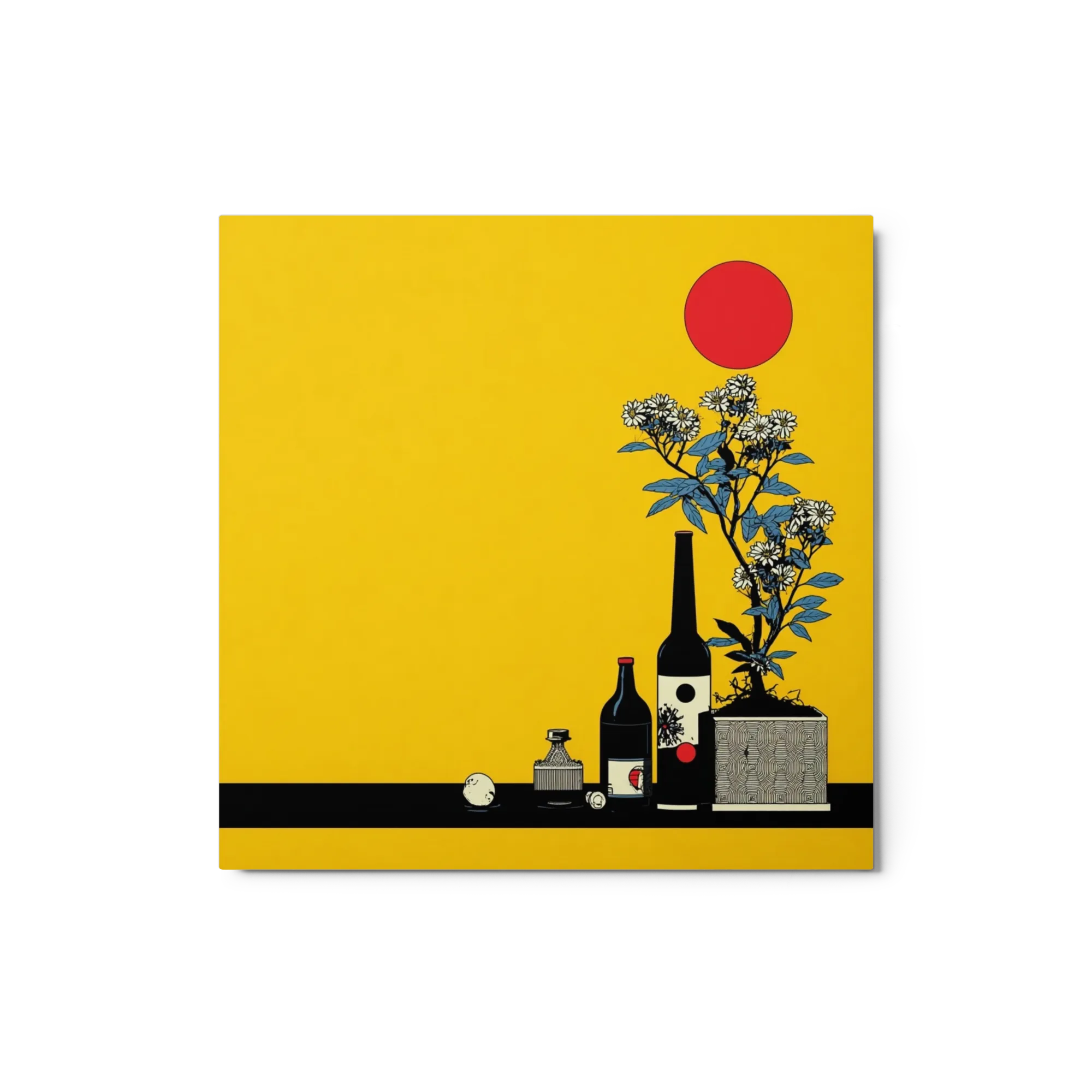Bonsai and Red Sun Still Life