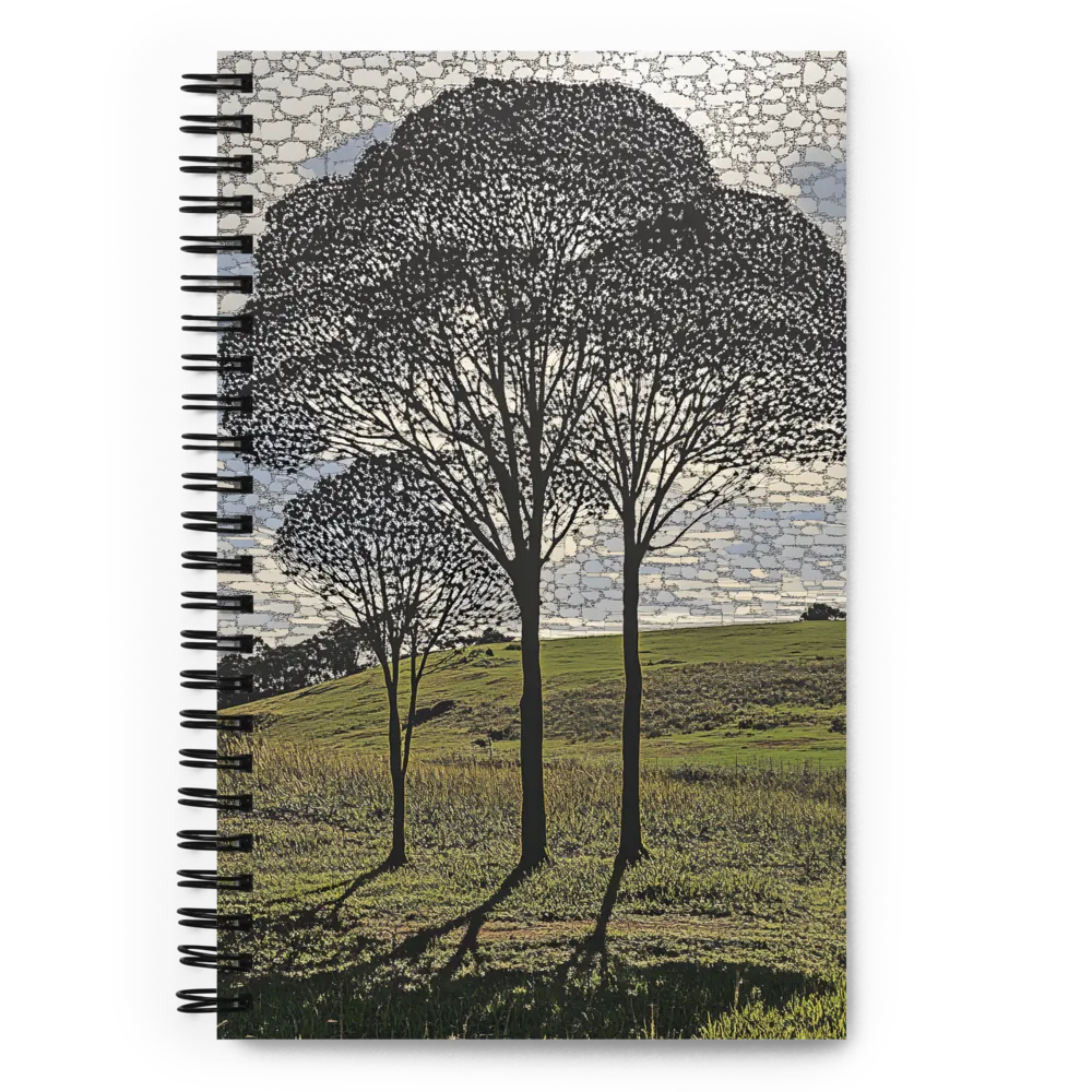 Silhouetted Trees in Mosaic Sky 
 Spiral Notebook | 140 pages