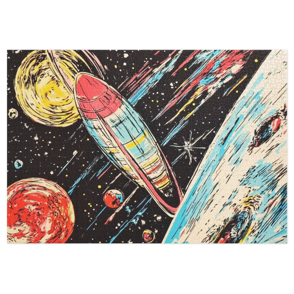 Retro Space Exploration 
 Jigsaw Puzzle in Tin Box