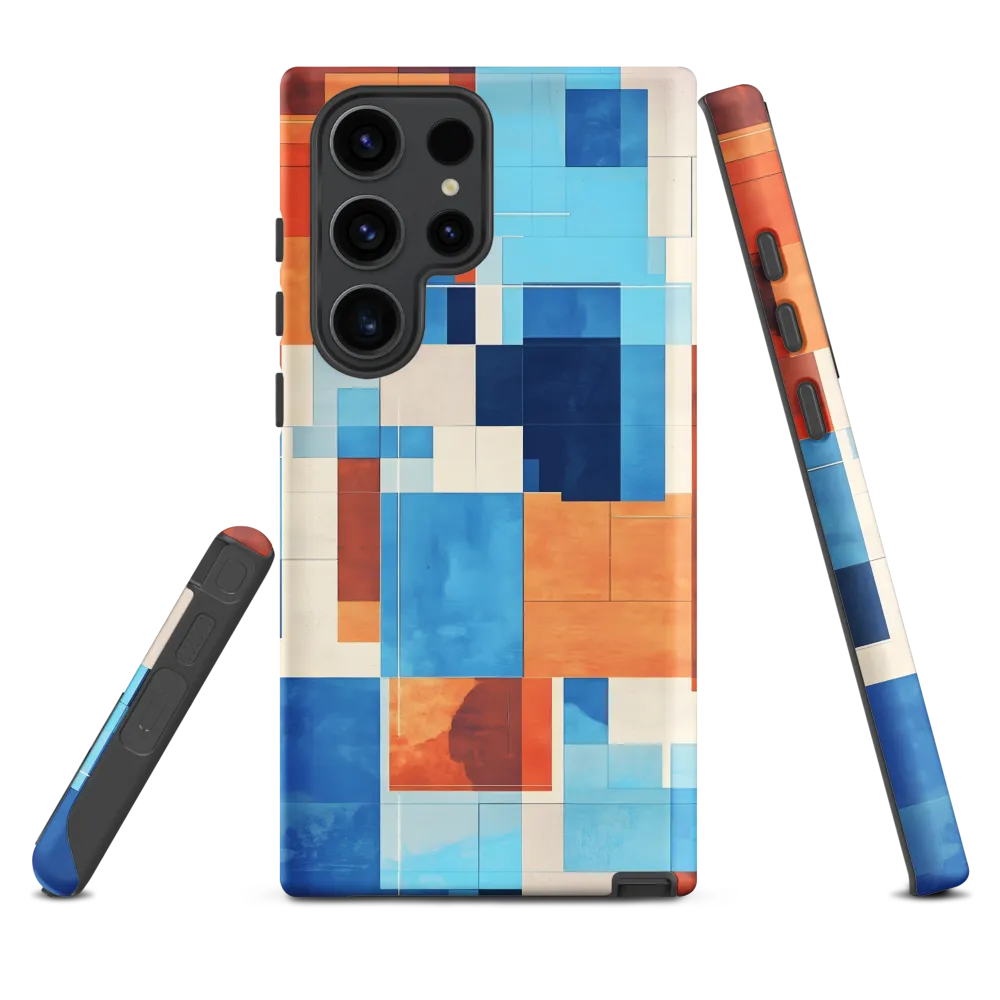 Abstract Geometric Pattern in Blue and Orange | Phone Case