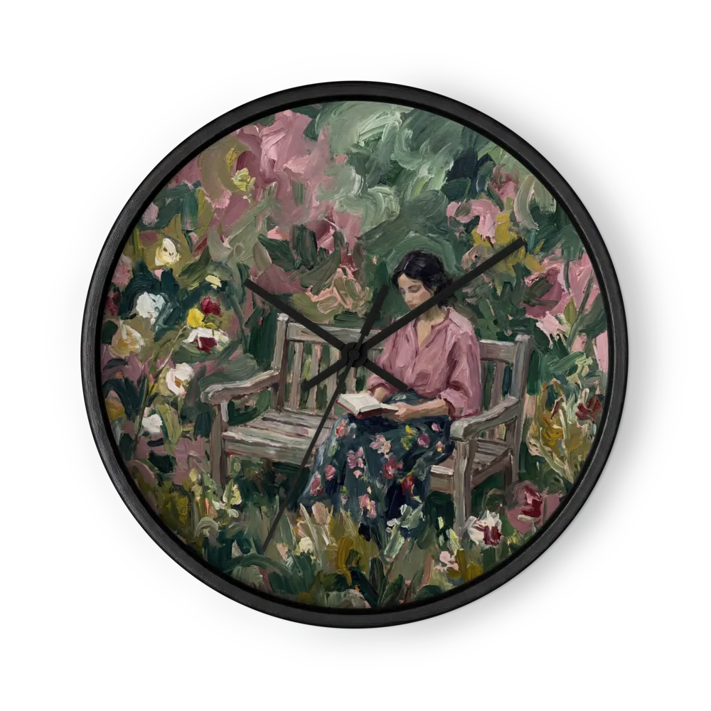 Reading in the Garden | Wall Clock