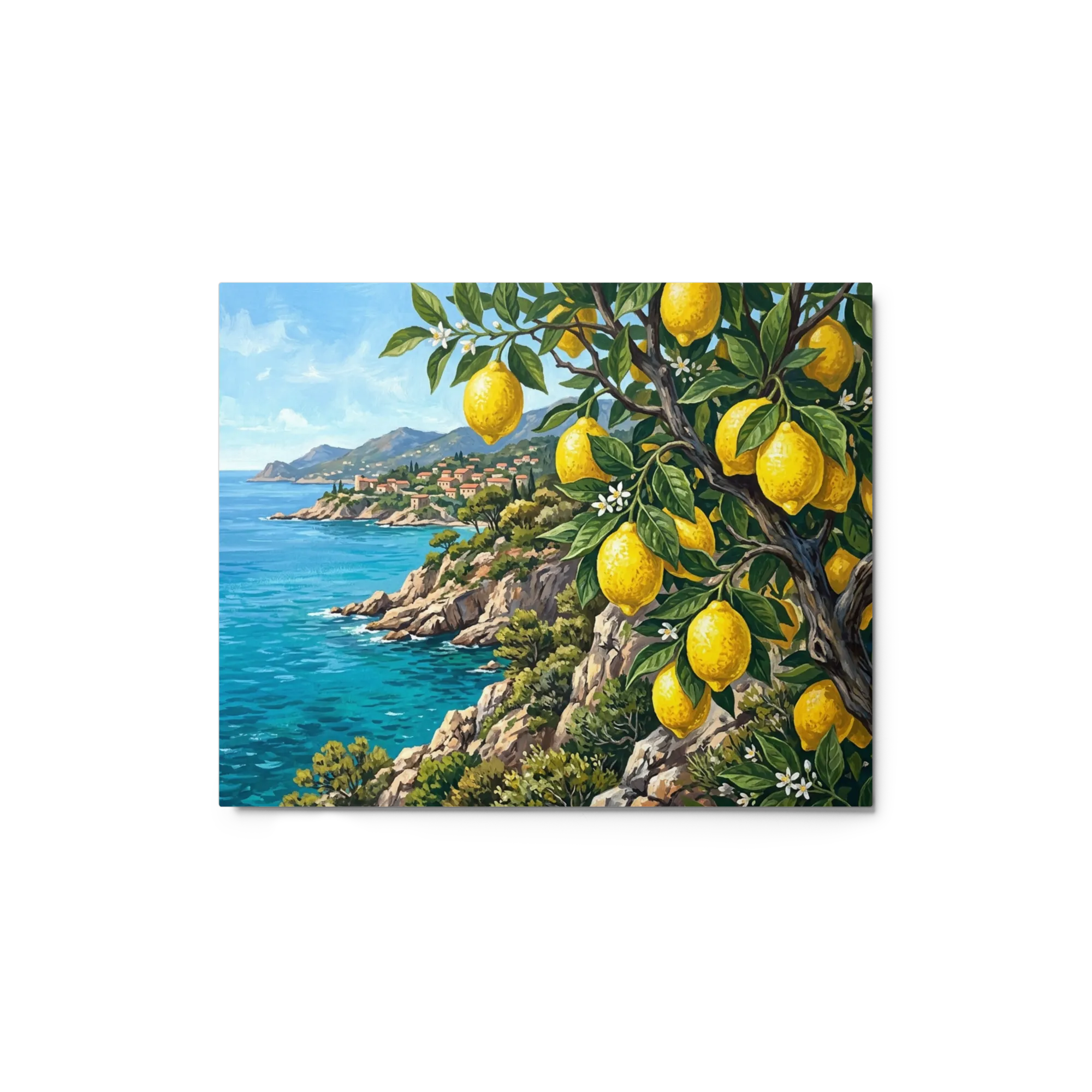 Lemon Tree by the Mediterranean Sea 
 Canvas with Black Frame