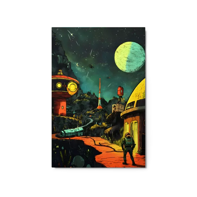 Astronaut's Retro-Futuristic Vista | Art Print