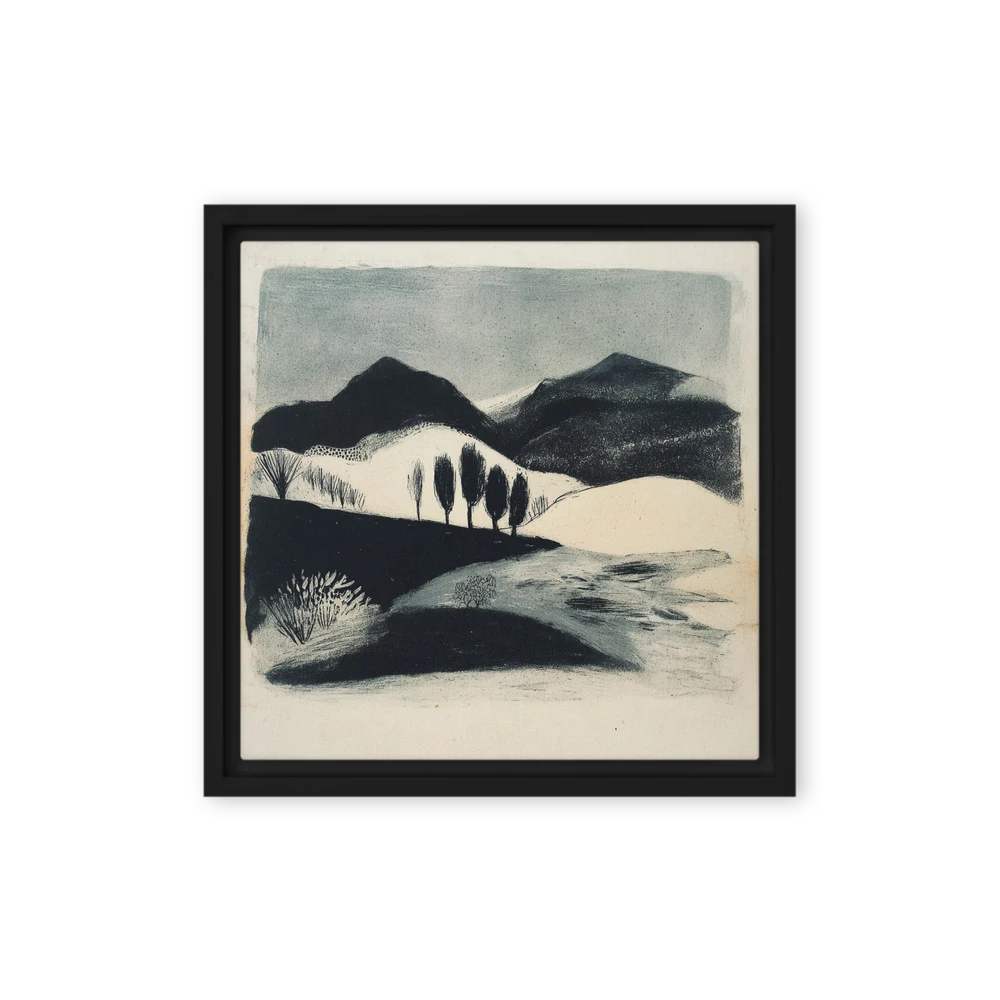 Monochrome Mountain Landscape Print | Art Print