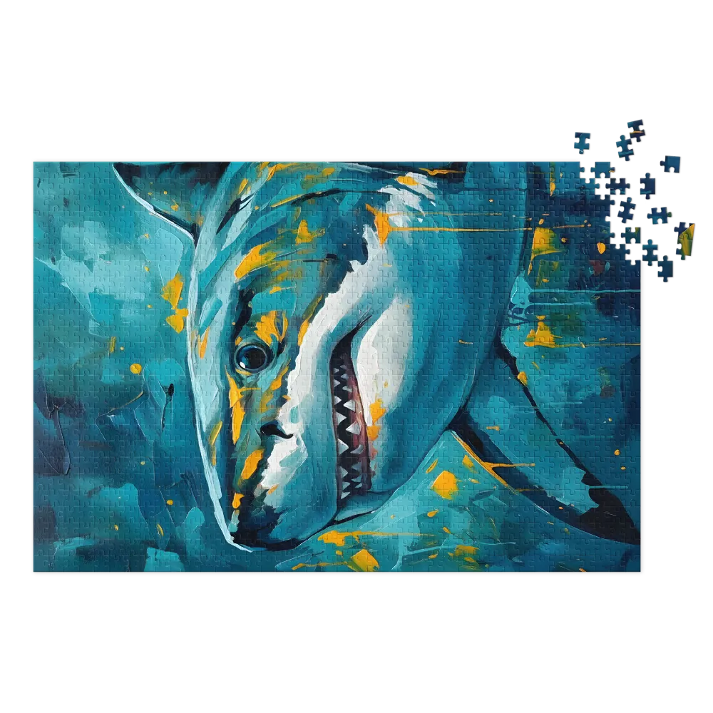 Teal Shark Portrait