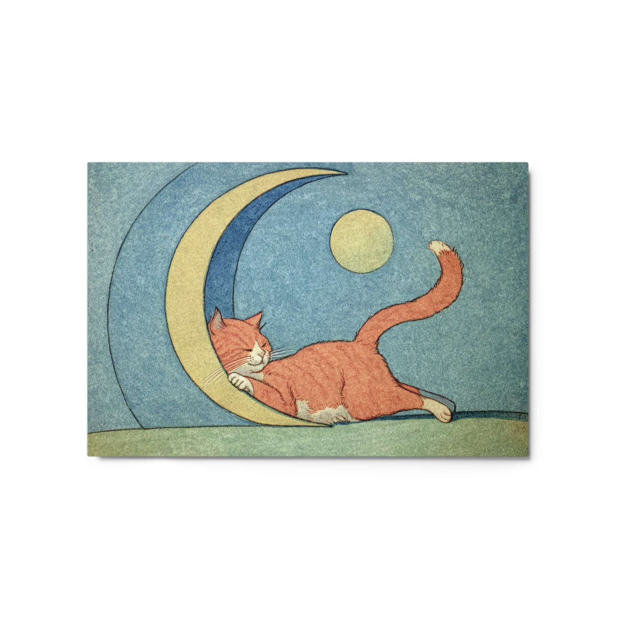 Sleeping Cat on Crescent Moon
