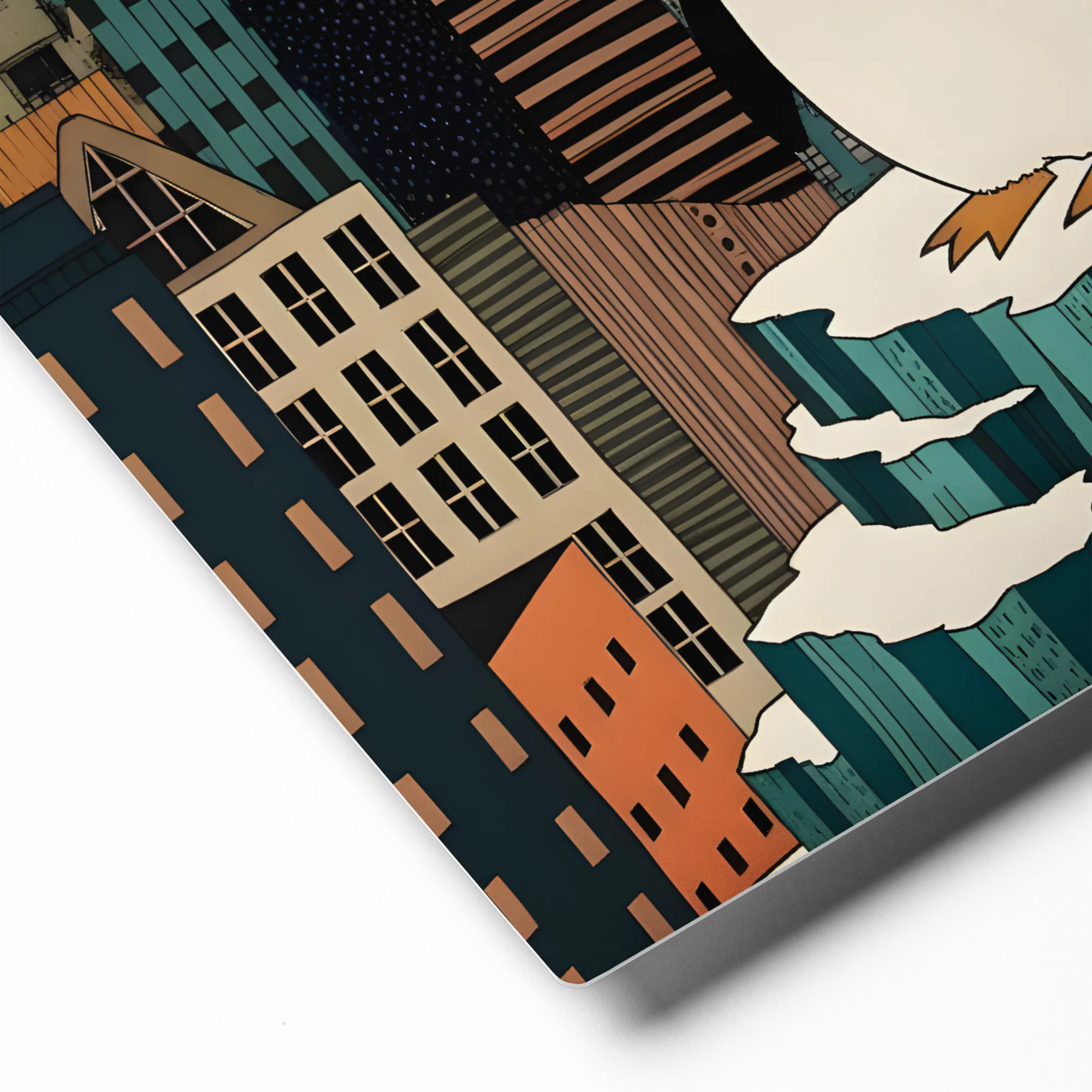 Urban Penguin 
 Canvas with White Frame