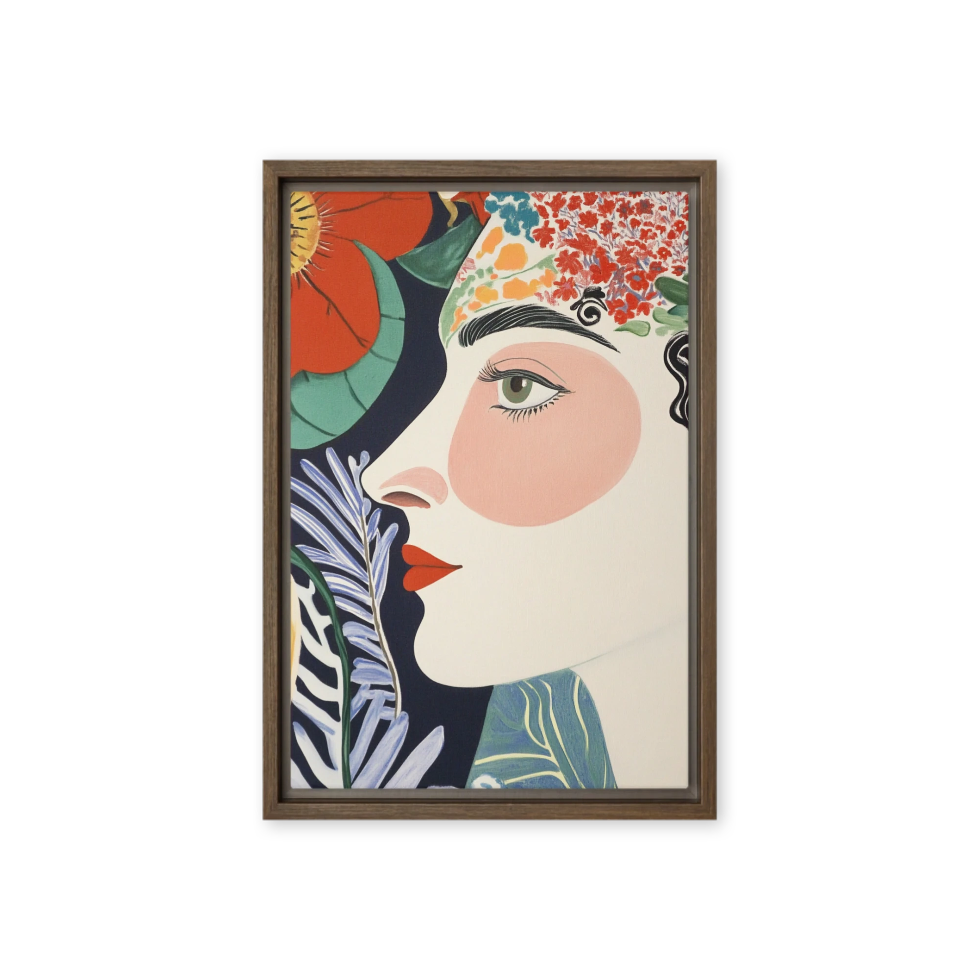 Art Nouveau Floral Profile | Art Print