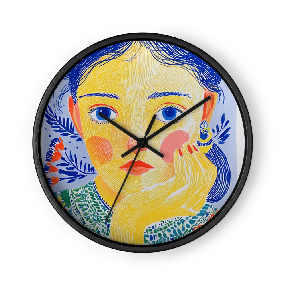 Portrait in Yellow and Blue | Wall Clock