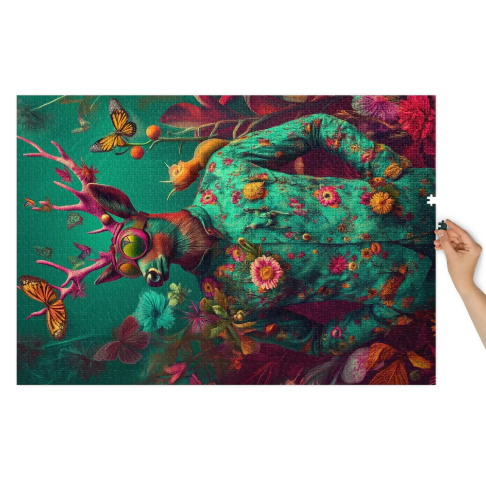 Surreal Deer with Floral Patterns | Jigsaw Puzzle (252/520 pieces)