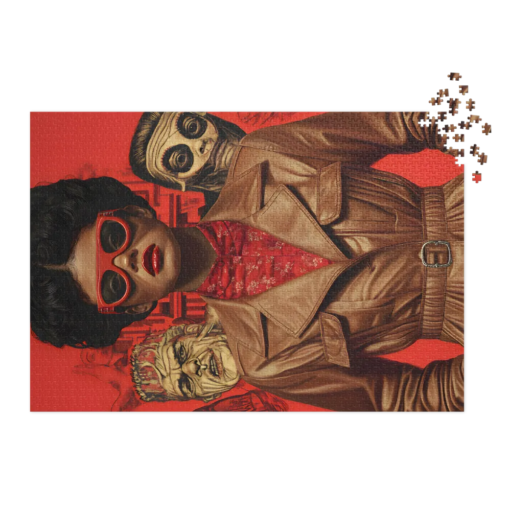 Stylish Woman Portrait with Monsters