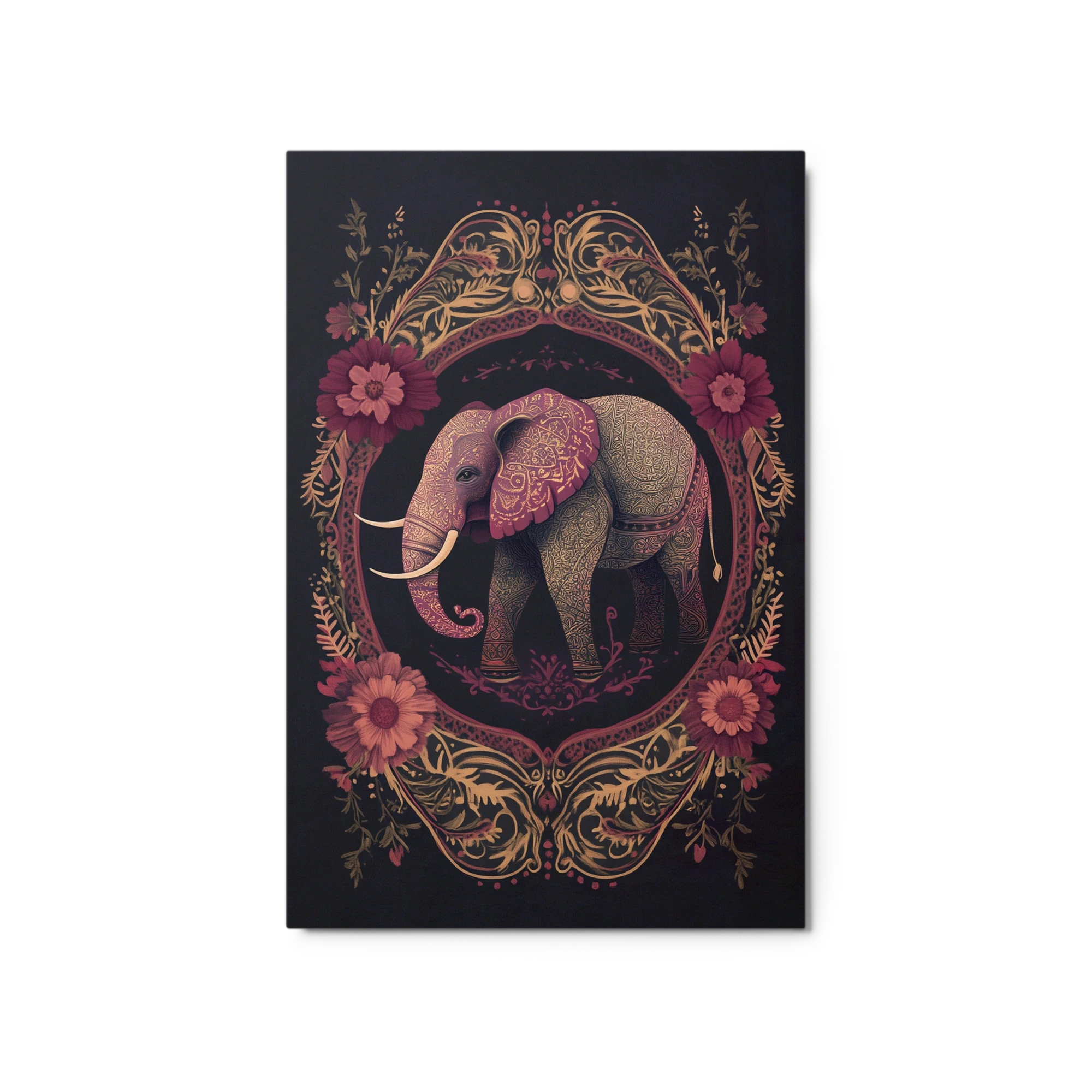 Ornate Elephant Floral Art