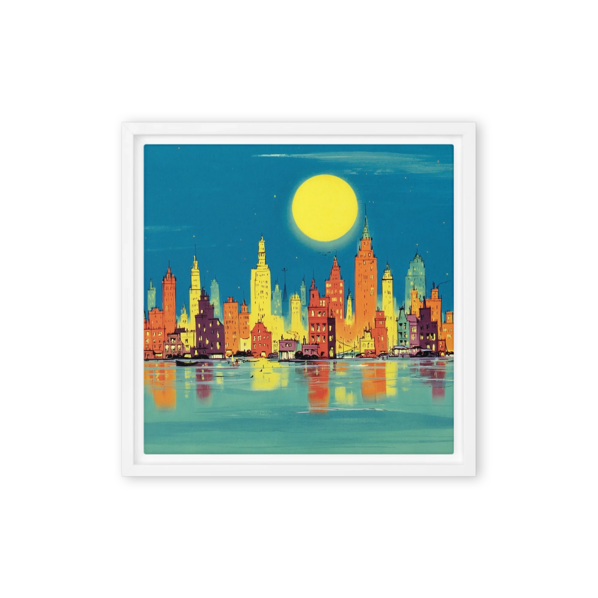 Mid-Century Moonlit City
