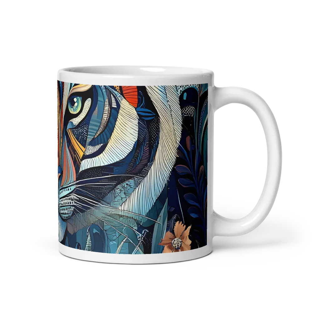 Ornamental Tiger in Teal and Orange