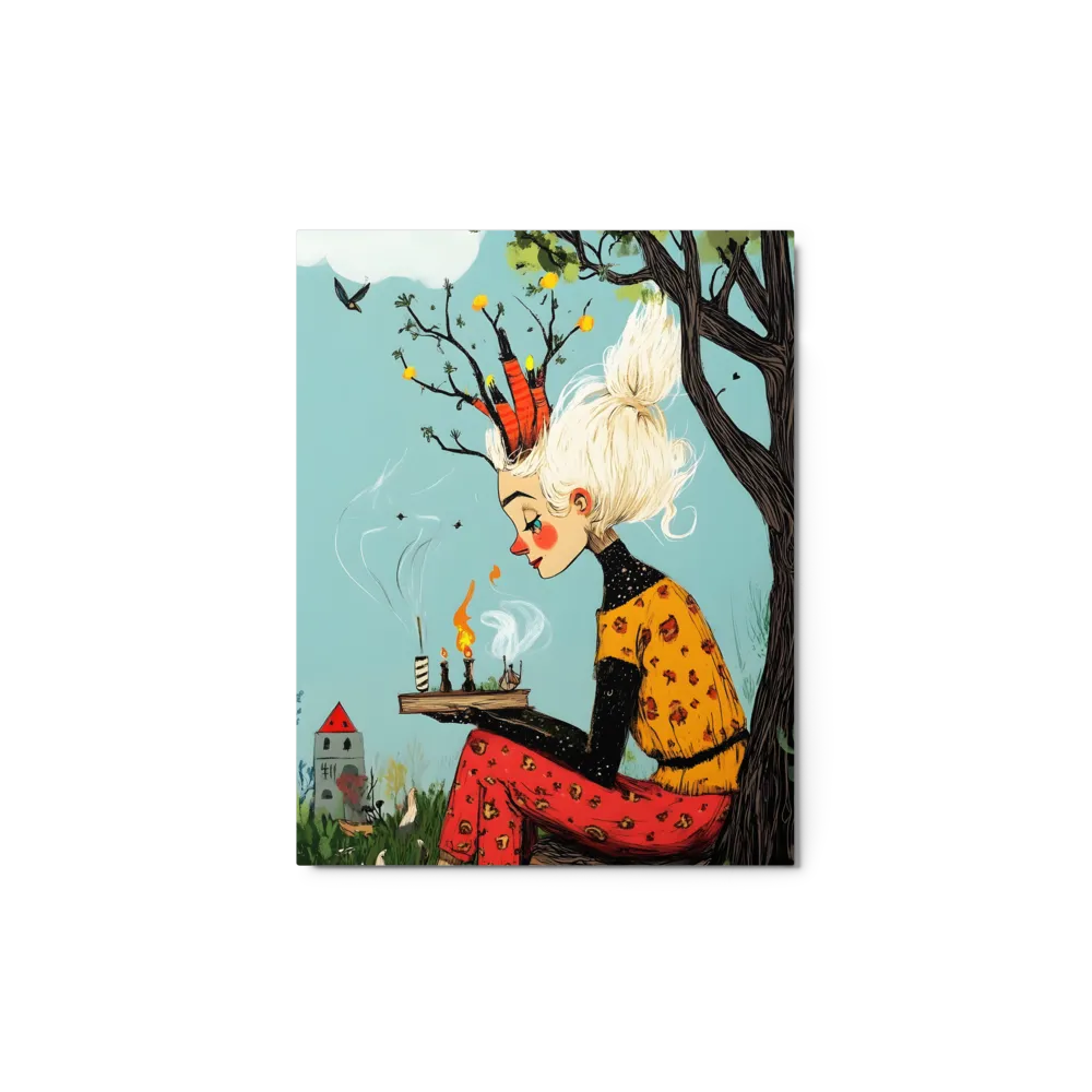 Whimsical Girl with Tree Hair