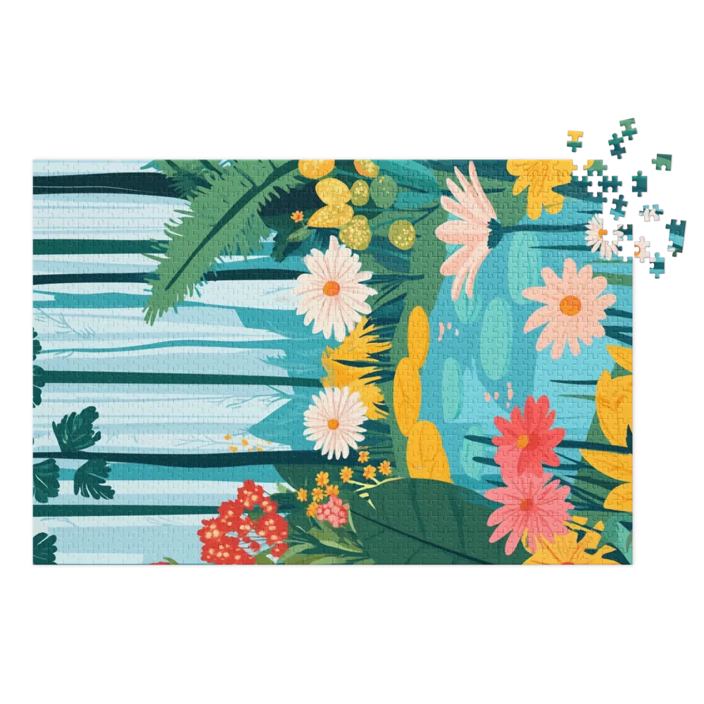 Enchanted Forest Pond 
 Jigsaw Puzzle in Tin Box