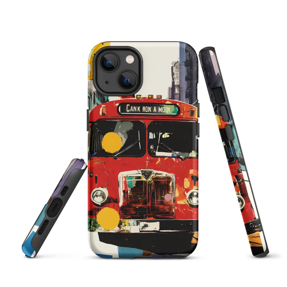 Red Bus in Cityscape | Phone Case