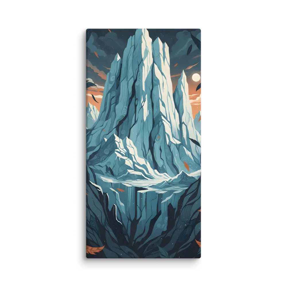 Frozen Peaks Reflection 
 Canvas | 12″x 24″