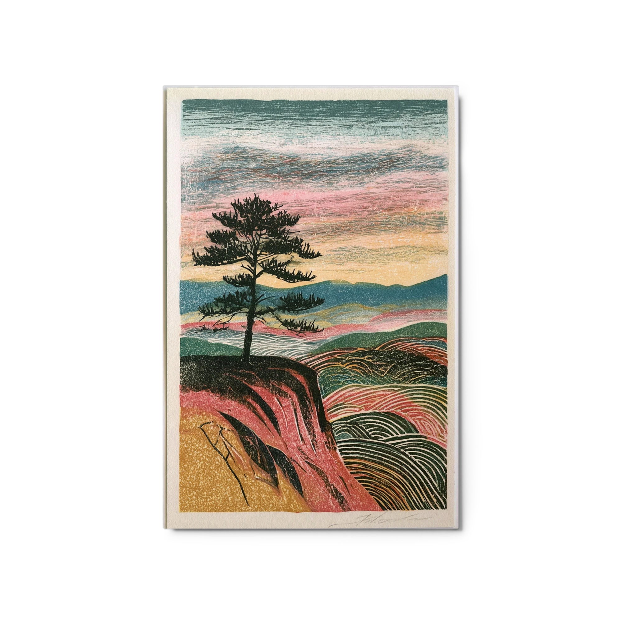 Solitary Pine at Dusk