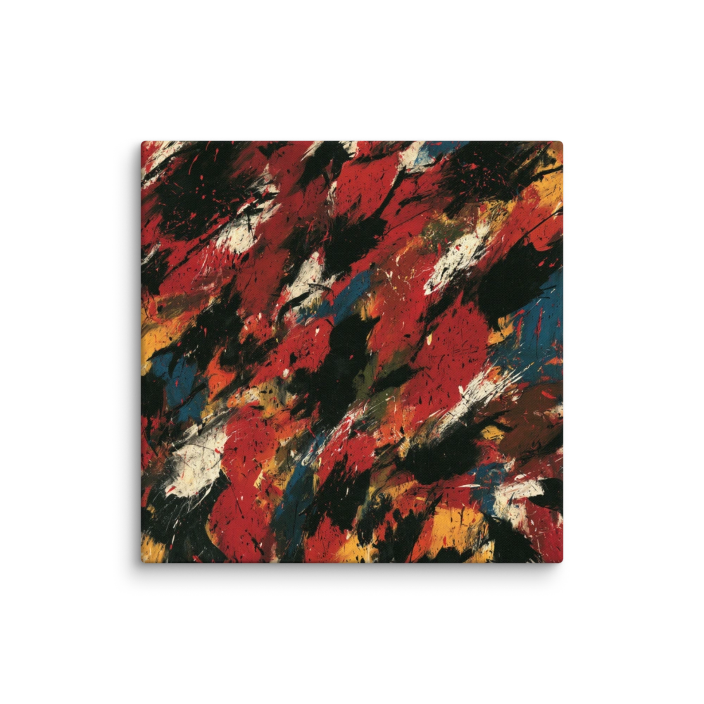 Gestural Action Expressionism Wall Art — Impasto, black and crimson