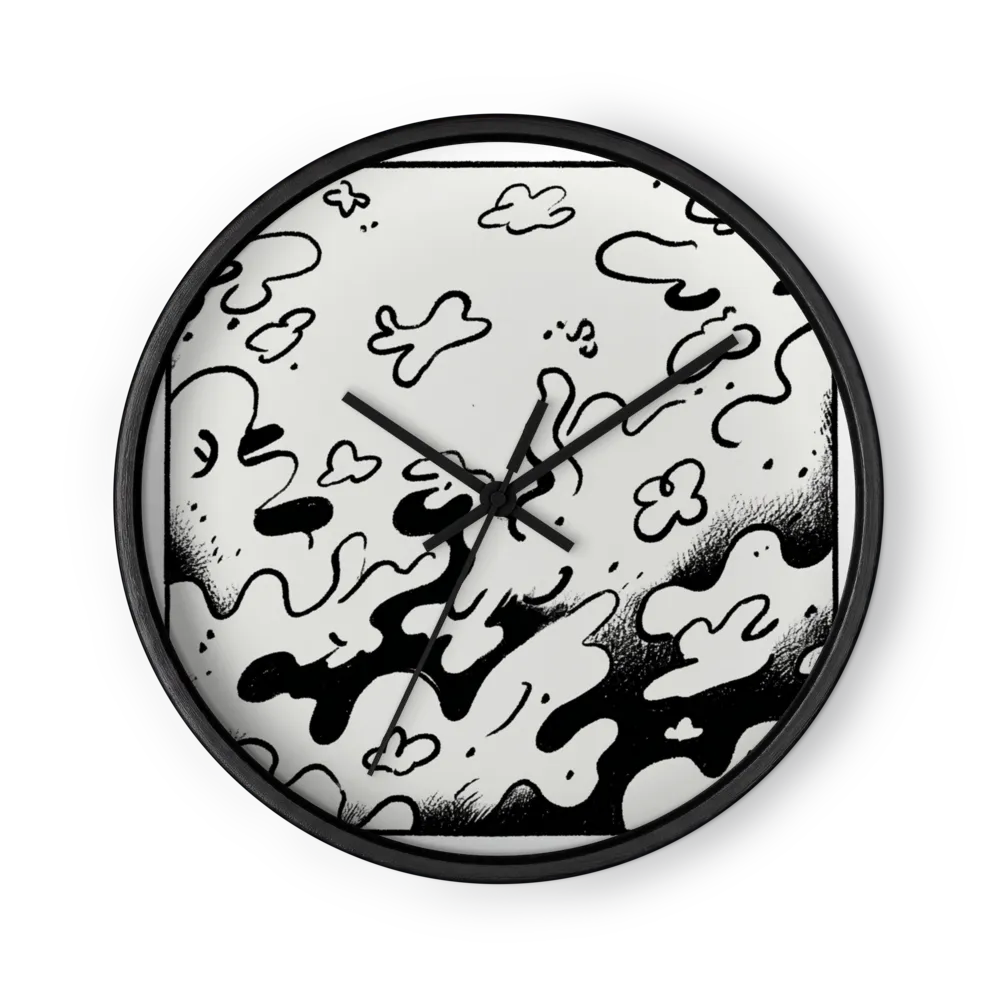 Fluid Forms in Ink | Wall Clock