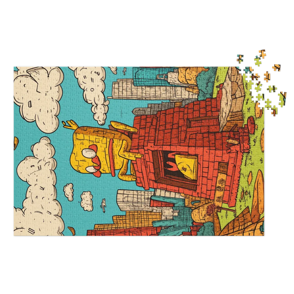 Cartoon Character on Pyramid | Jigsaw Puzzle (252/520 pieces)