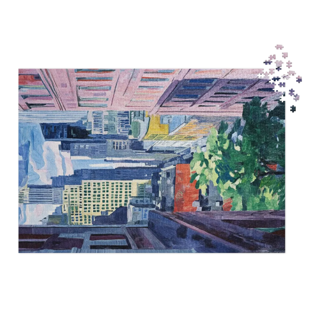 Vue Urbaine Impressionniste 
 Puzzle en boite metallique
