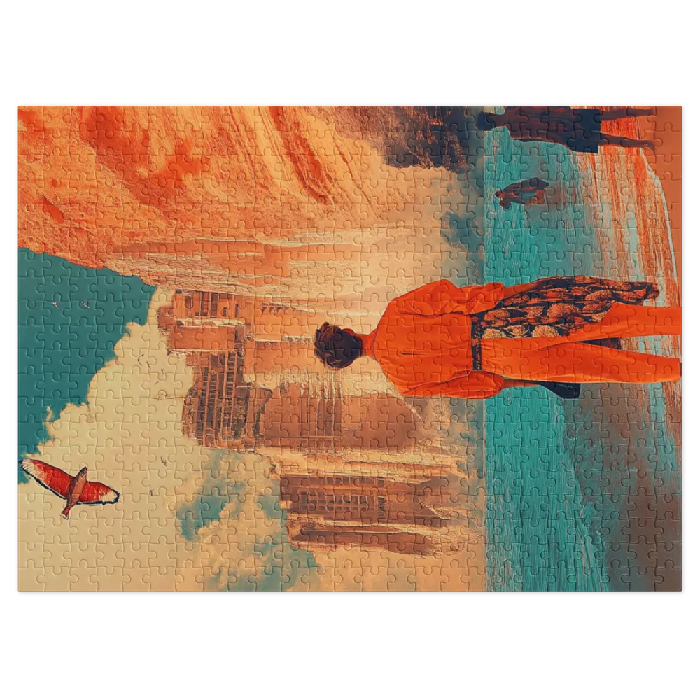 The Orange Shore 
 Jigsaw Puzzle in Tin Box
