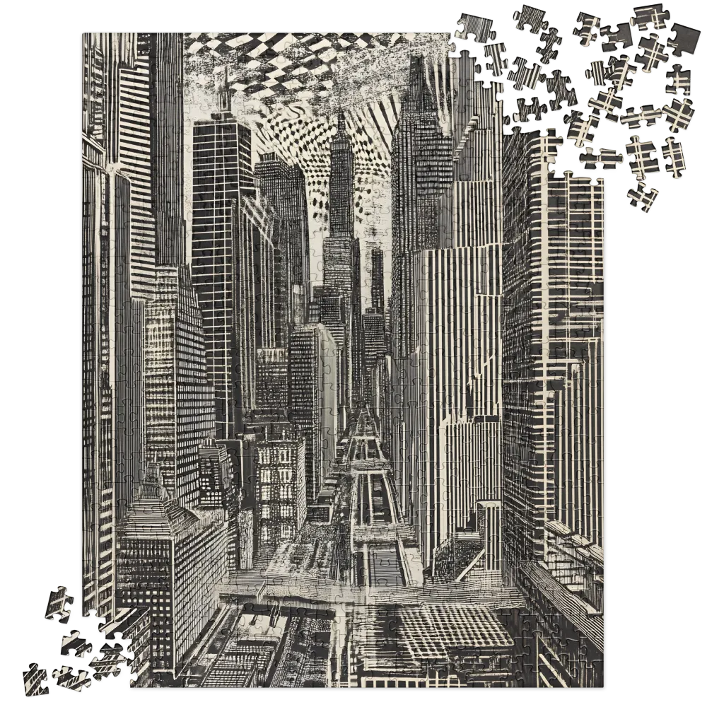 Urban Optical Illusion 
 Jigsaw Puzzle in Tin Box