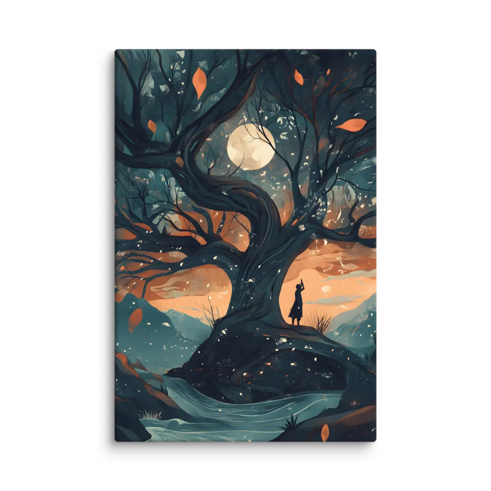 Whispers of the Moonlit Tree 
 Canvas | 40″x 60″