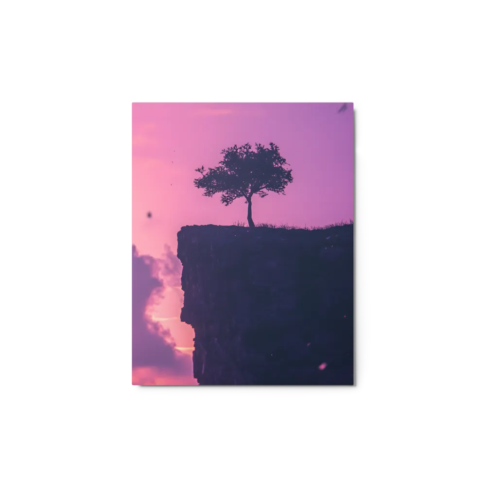 Tree on Cliff at Sunset