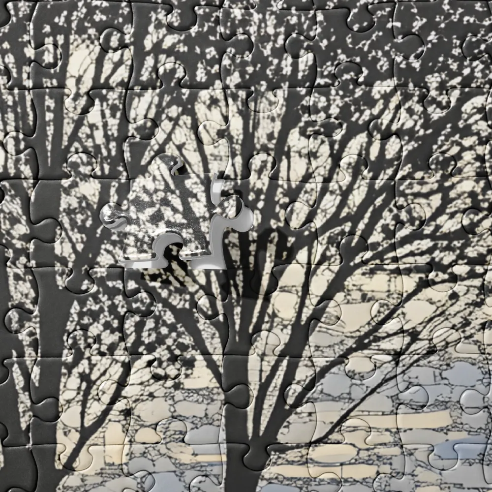 Silhouetted Trees in Mosaic Sky 
 Jigsaw Puzzle