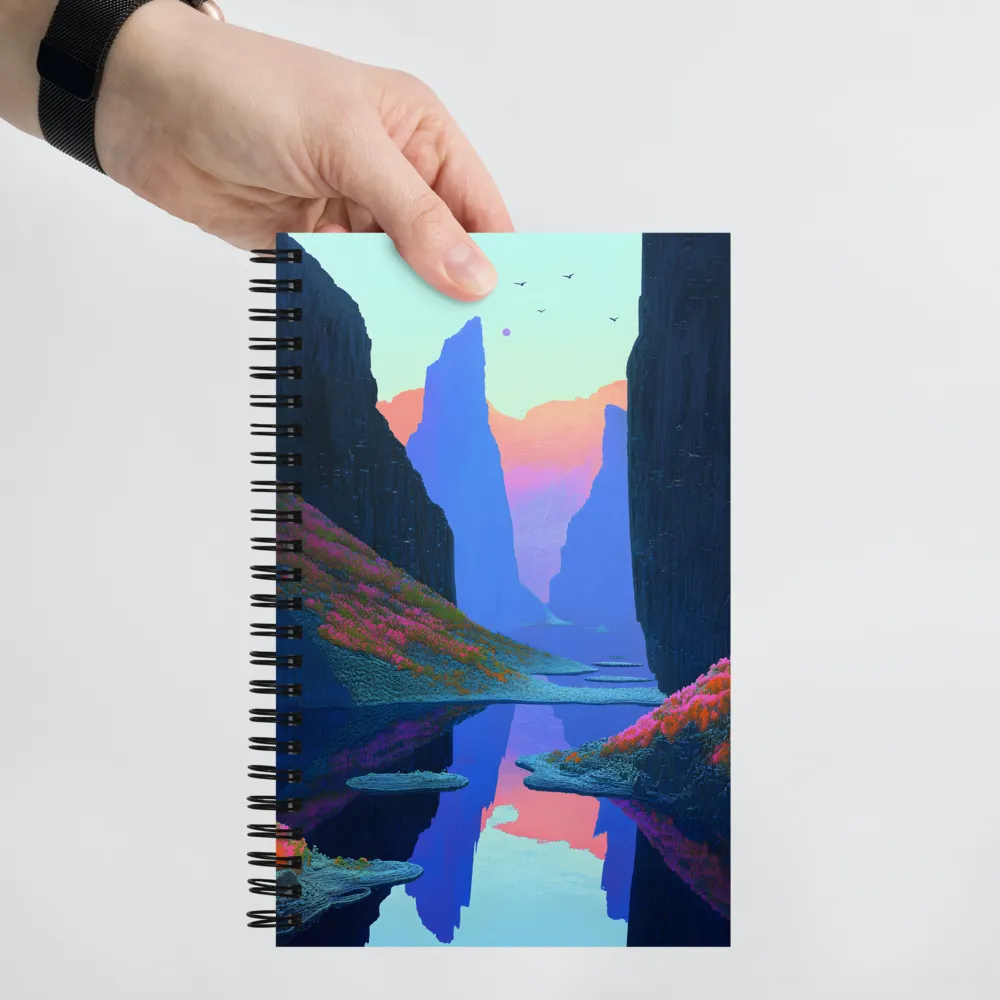 Tranquil Pixel Peaks 
 Spiral Notebook | 140 pages